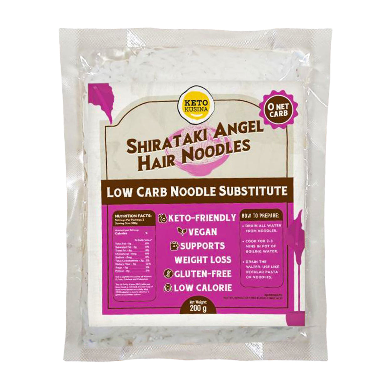 Keto Kusina Shirataki Angel Hair Noodles 200g