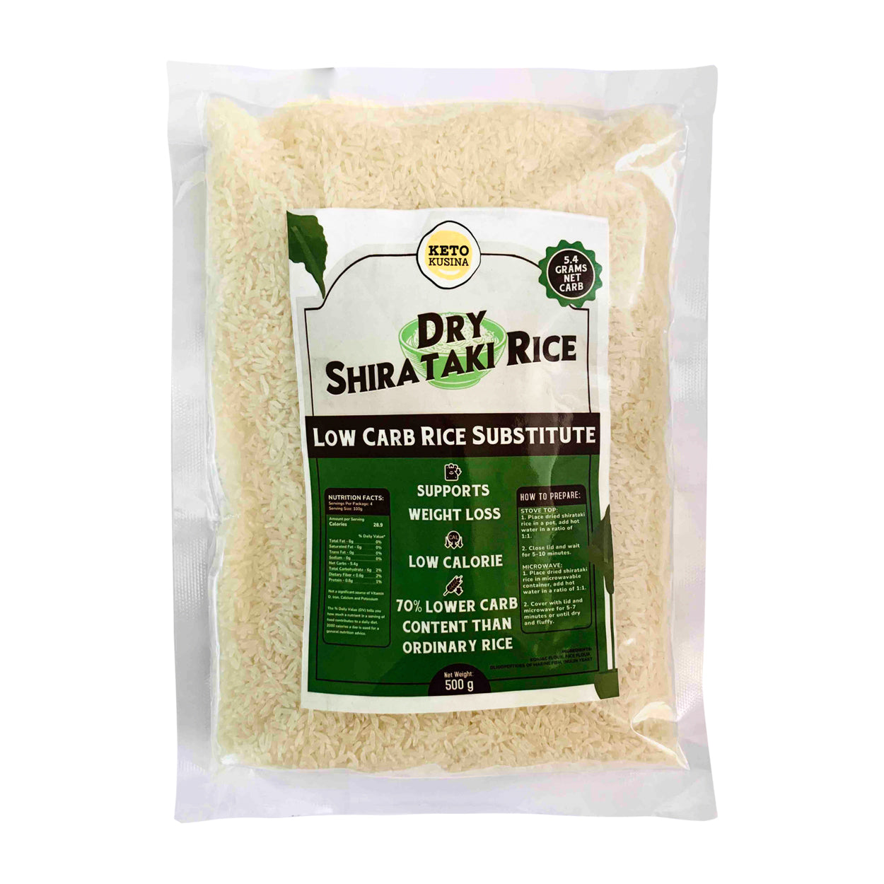 Keto Kusina Dry Shirataki Rice 500g