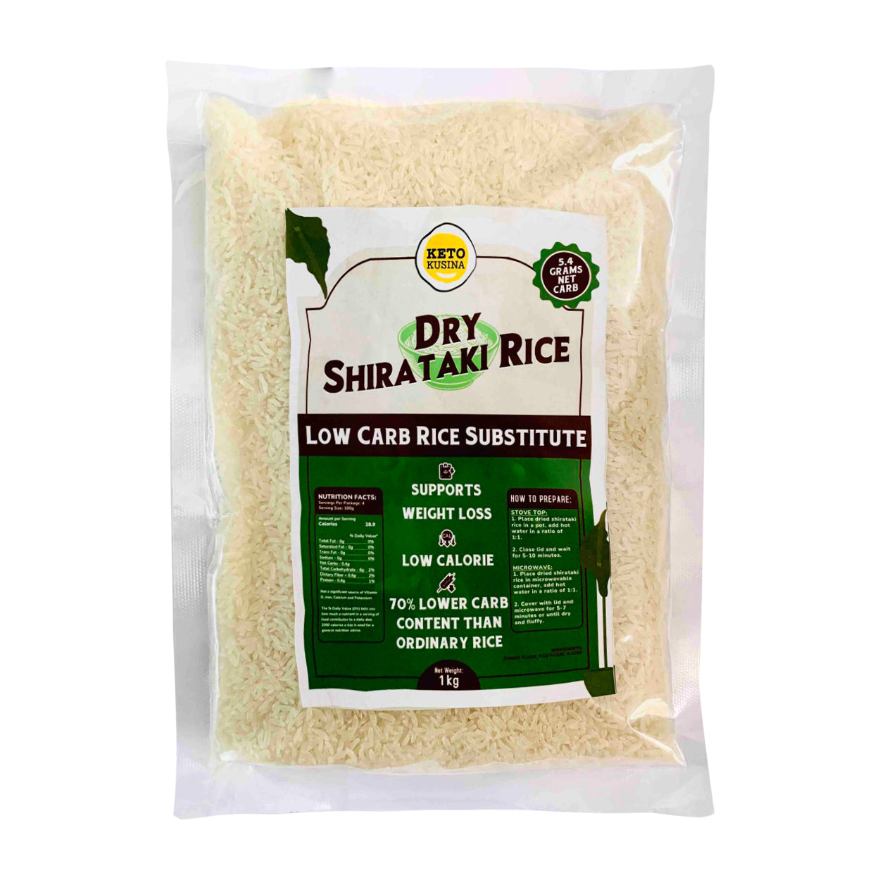 Keto Kusina Dry Shirataki Rice 1kg