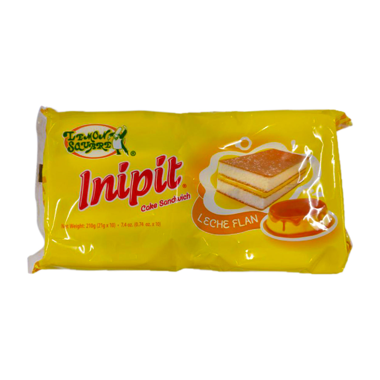 Lemon Square Inipit Leche Flan Cake 10x21g