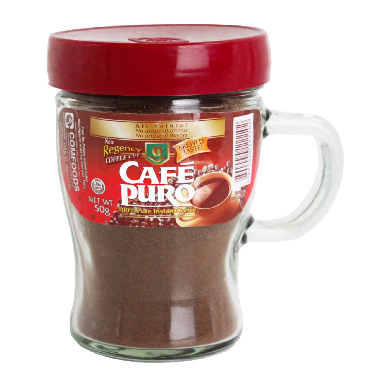 Cafe Puro 100% Pure Instant Coffee Regency Cup 50g