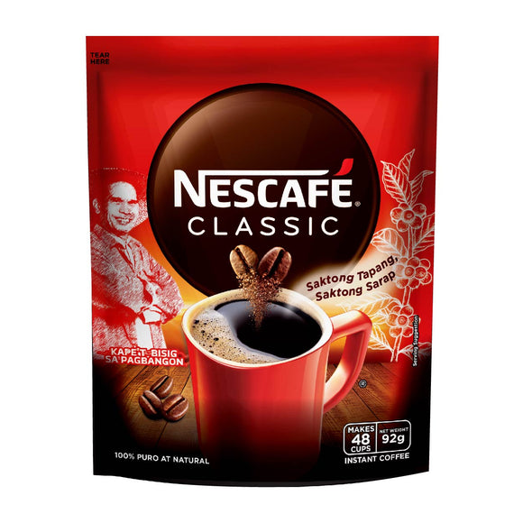 Nescafe Classic Instant Coffee Stand Up Pouch 92g