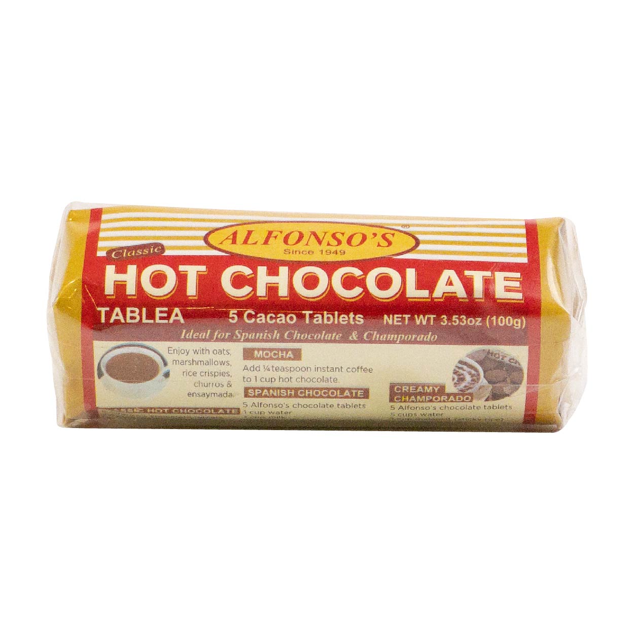 Alfonso's Classic Hot Chocolate Tablea 100g
