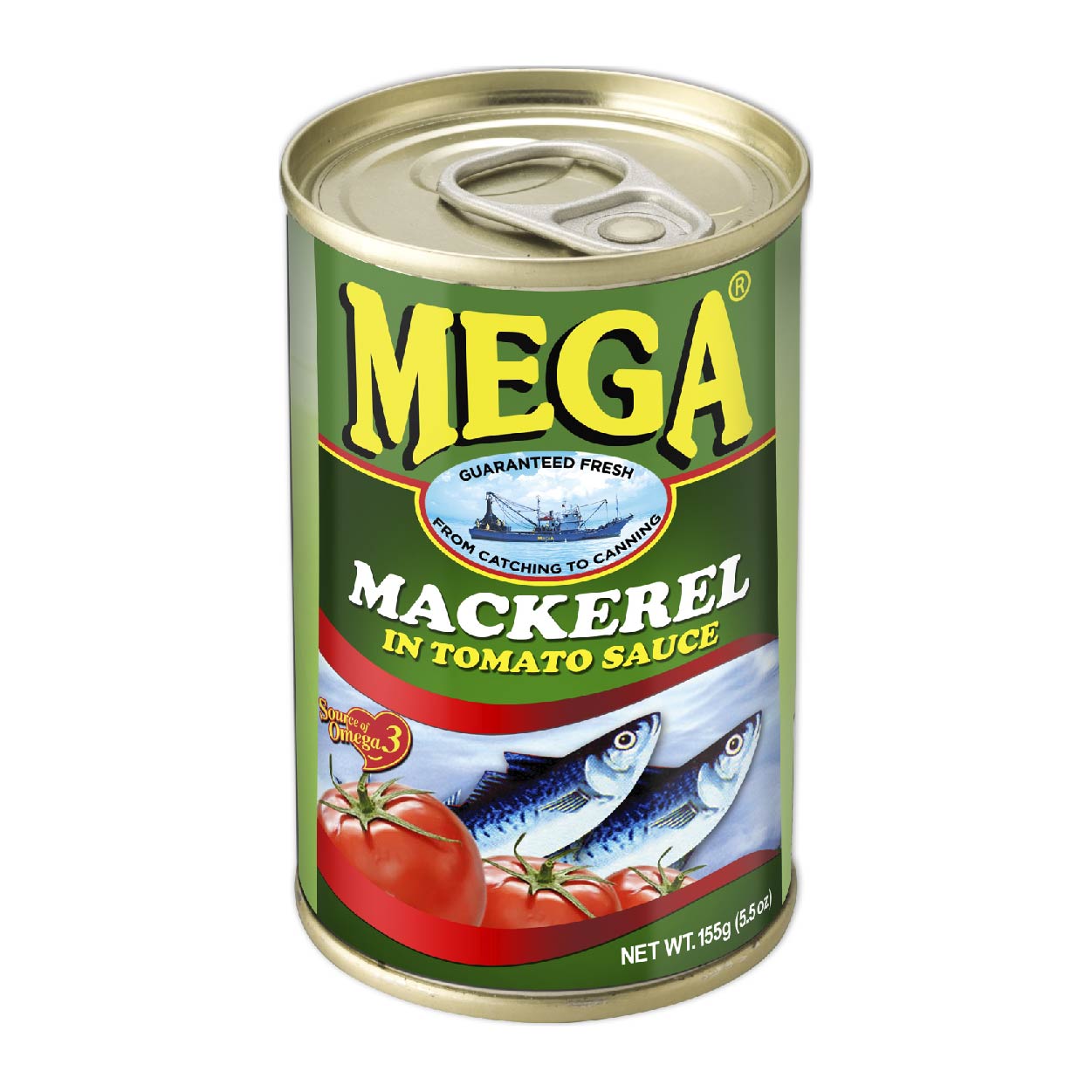 Mega Mackerel in Tomato Sauce Easy Open Can 155g