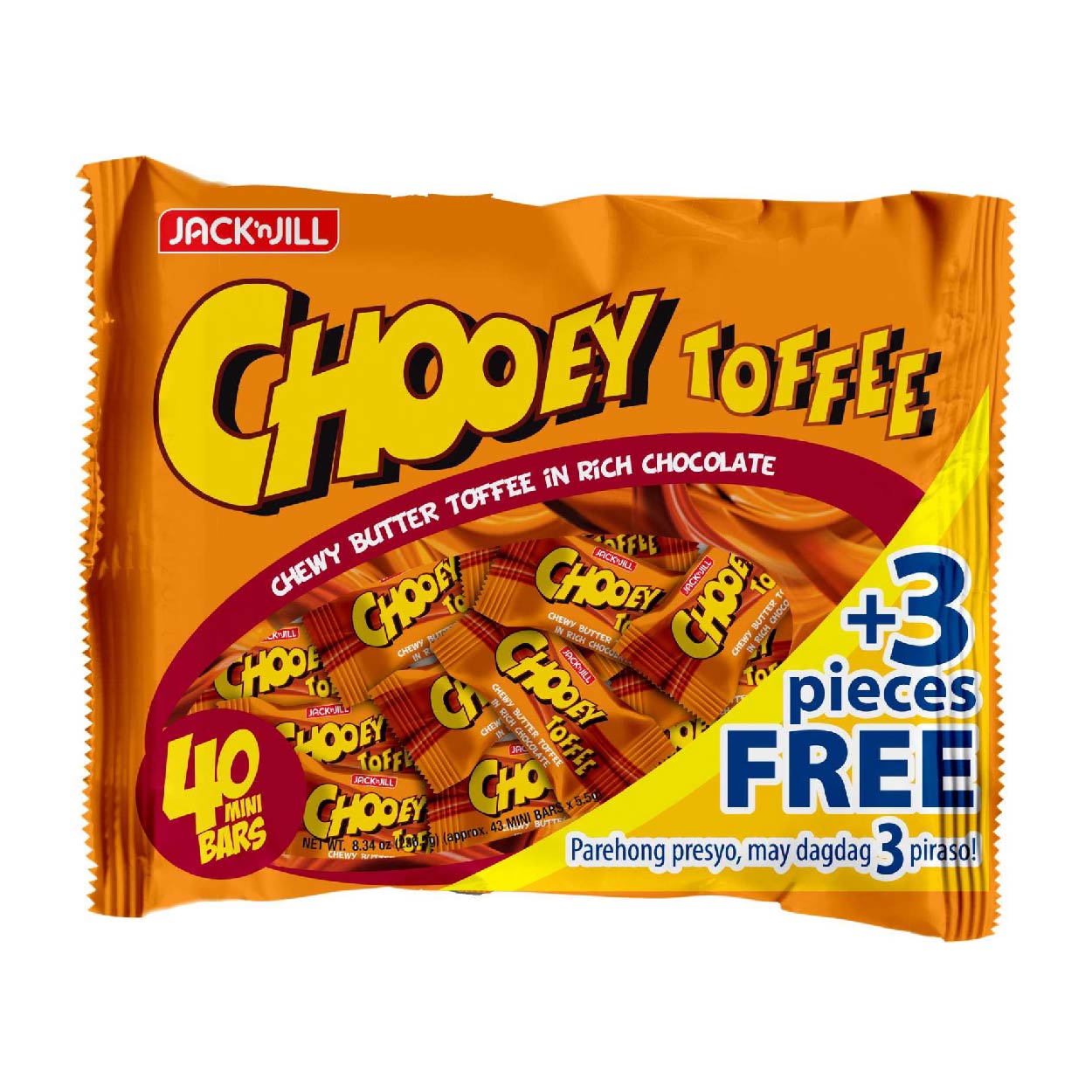 J&J Chooey Toffee Butter Toffee Chocolate 40s+Free