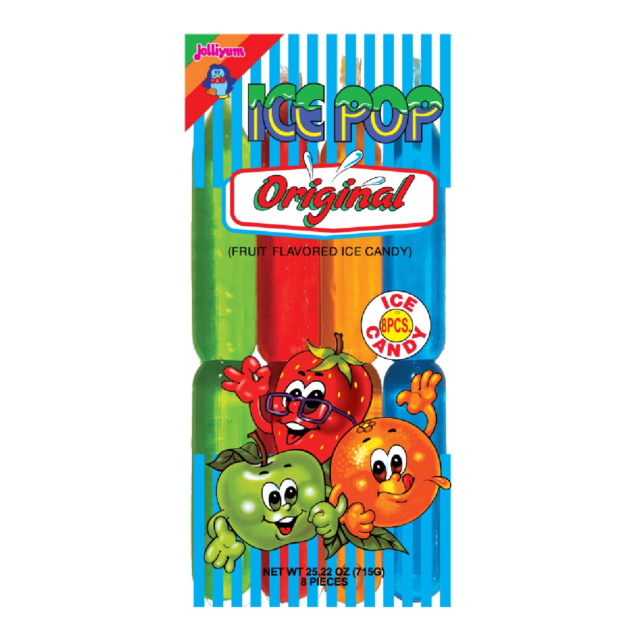 Jelliyum Ice Pop Original Fruit Flavored Ice Candy 715g 8s