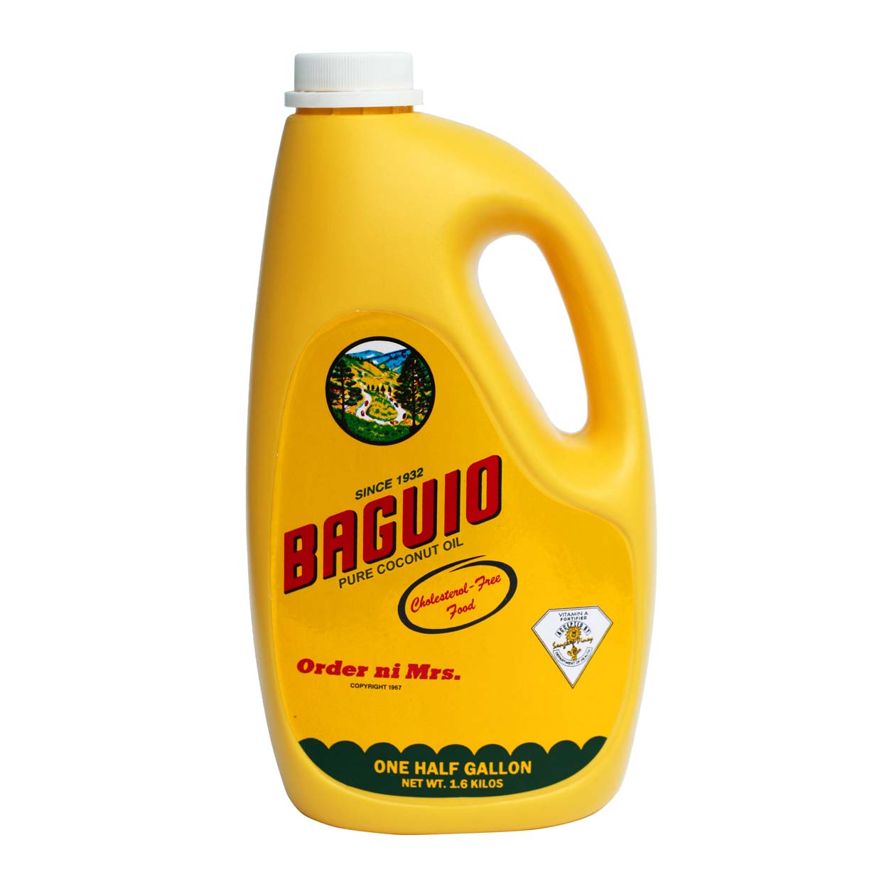 Baguio Pure Coconut Oil One Half 1/2 Gallon