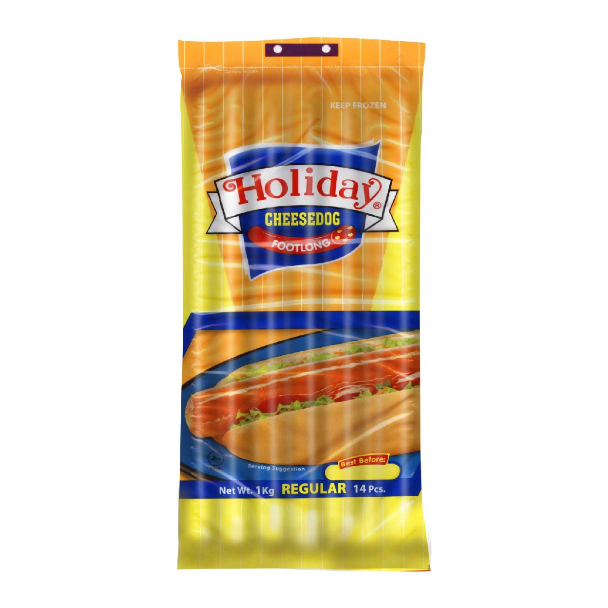 Holiday Cheesedog Footlong Regular 14s 1kg