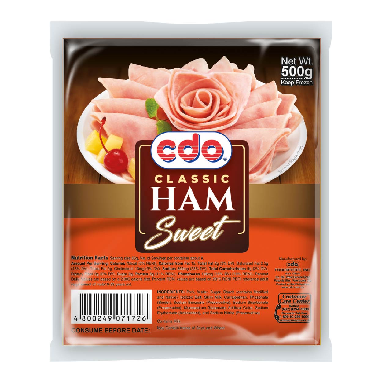 CDO Classic Sweet Ham 500g