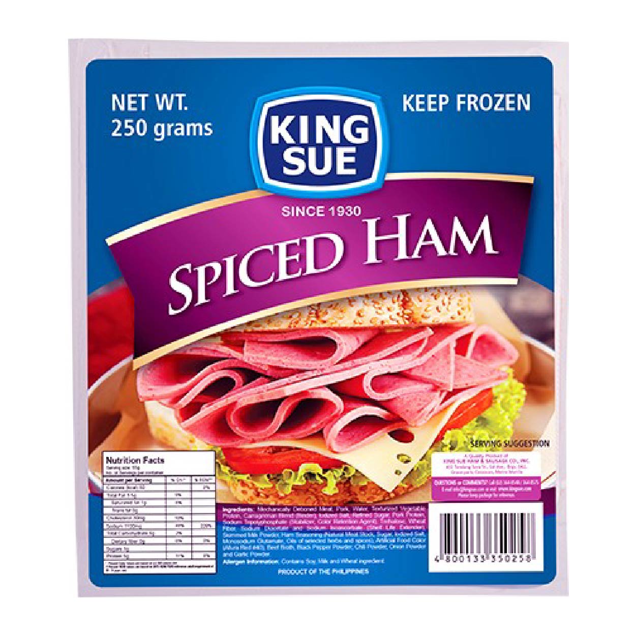 King Sue Spiced Ham Sliced 250g