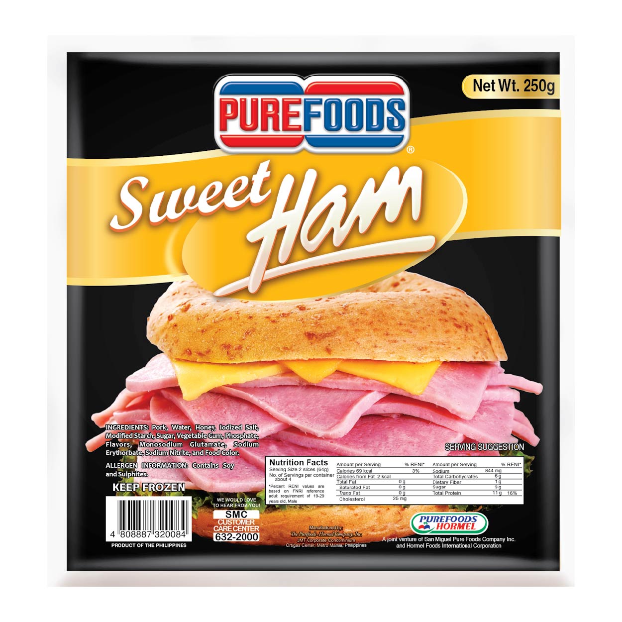 Purefoods Regular Sweet Ham Sliced 250g – Ever Supermarket