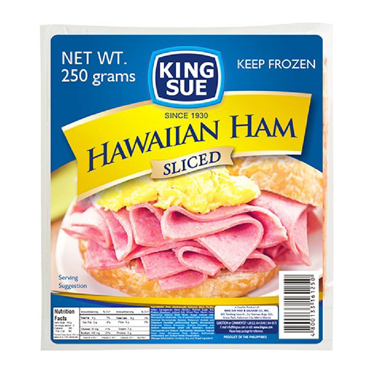 King Sue Hawaiian Ham Sliced 250g