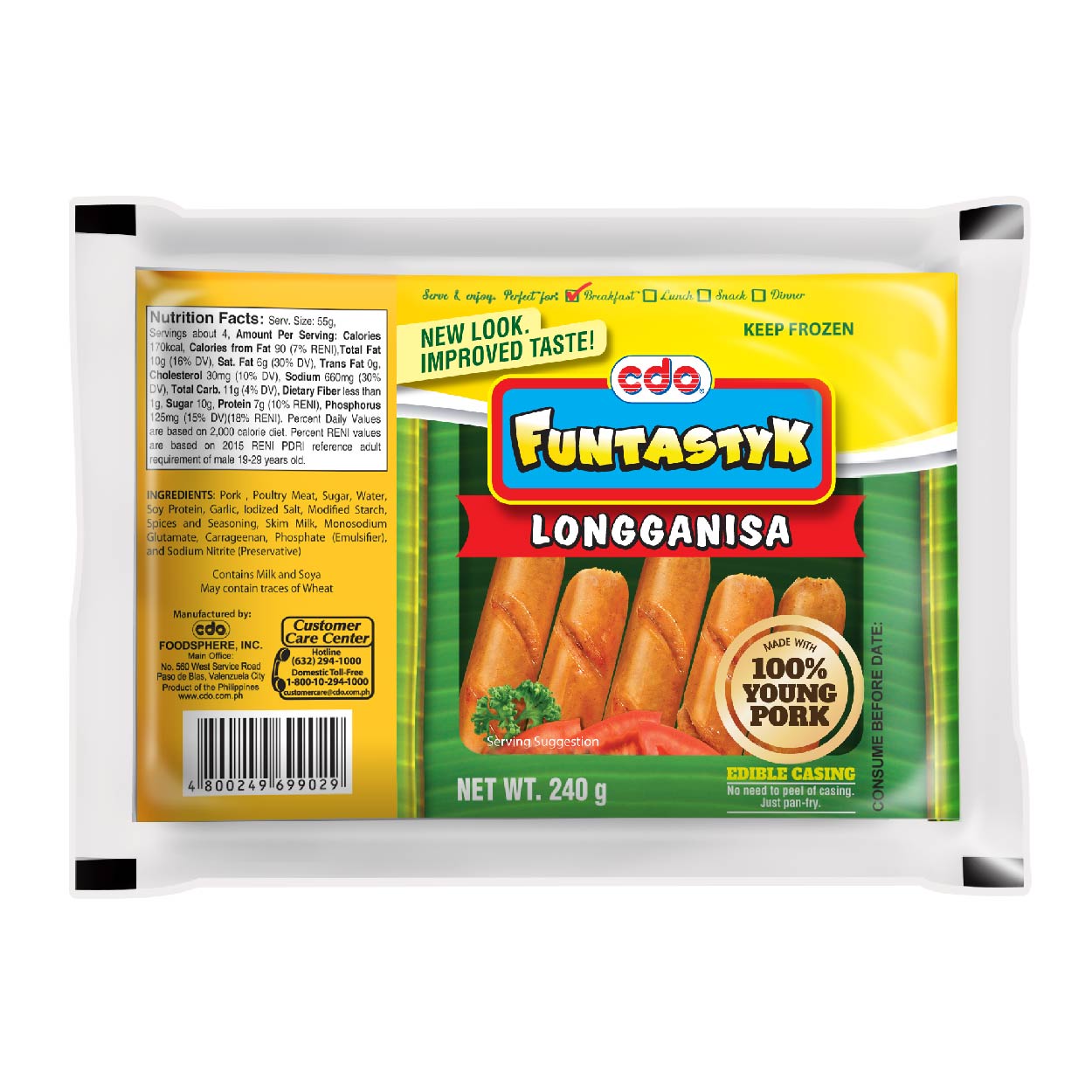 CDO Funtastyk Longganisa 240g