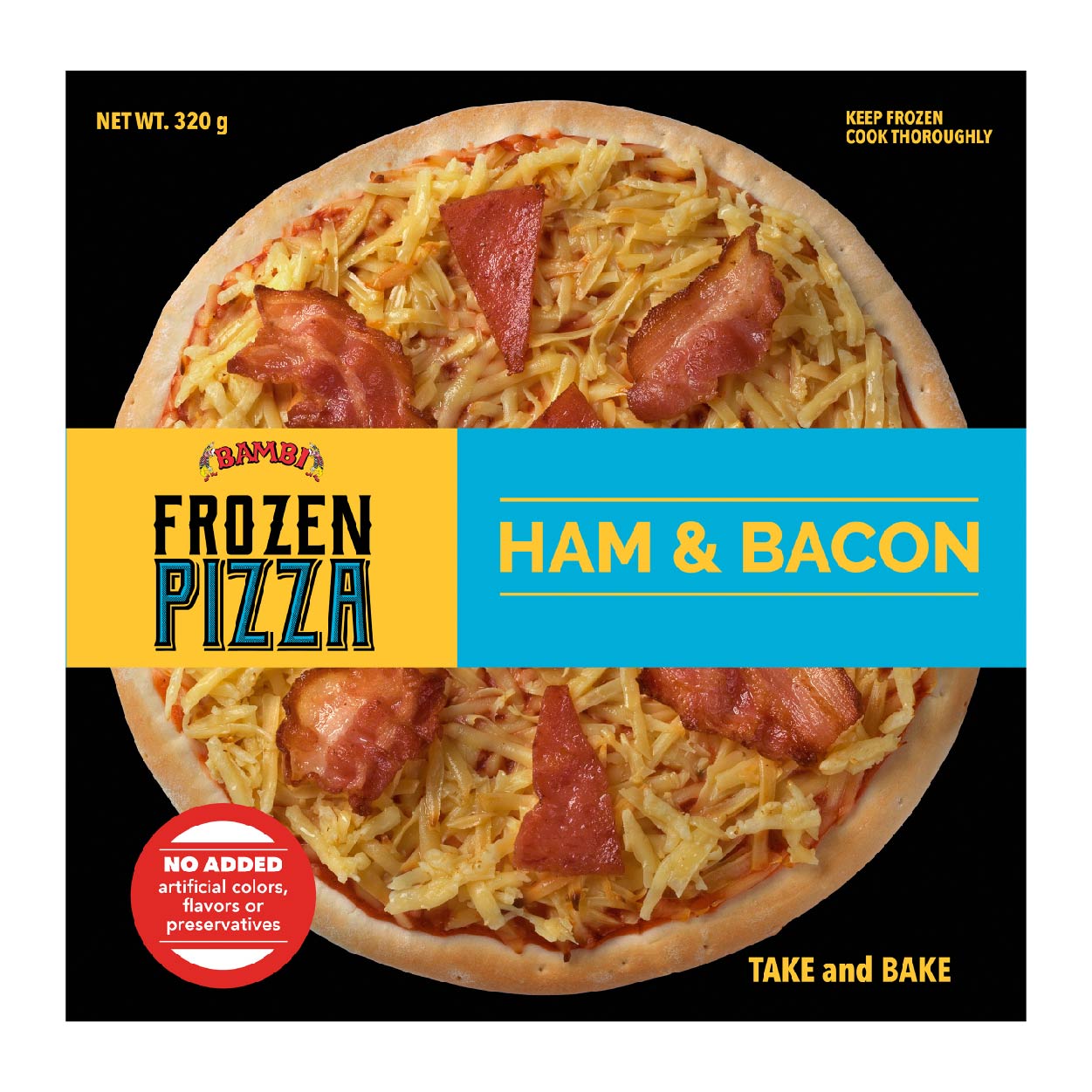 Bambi Frozen Pizza Ham and Bacon 320g