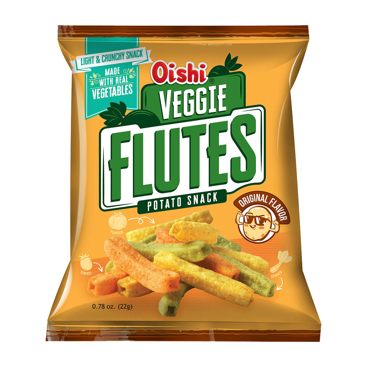 Oishi Veggie Flutes Potato Snack Original Flavor 22g