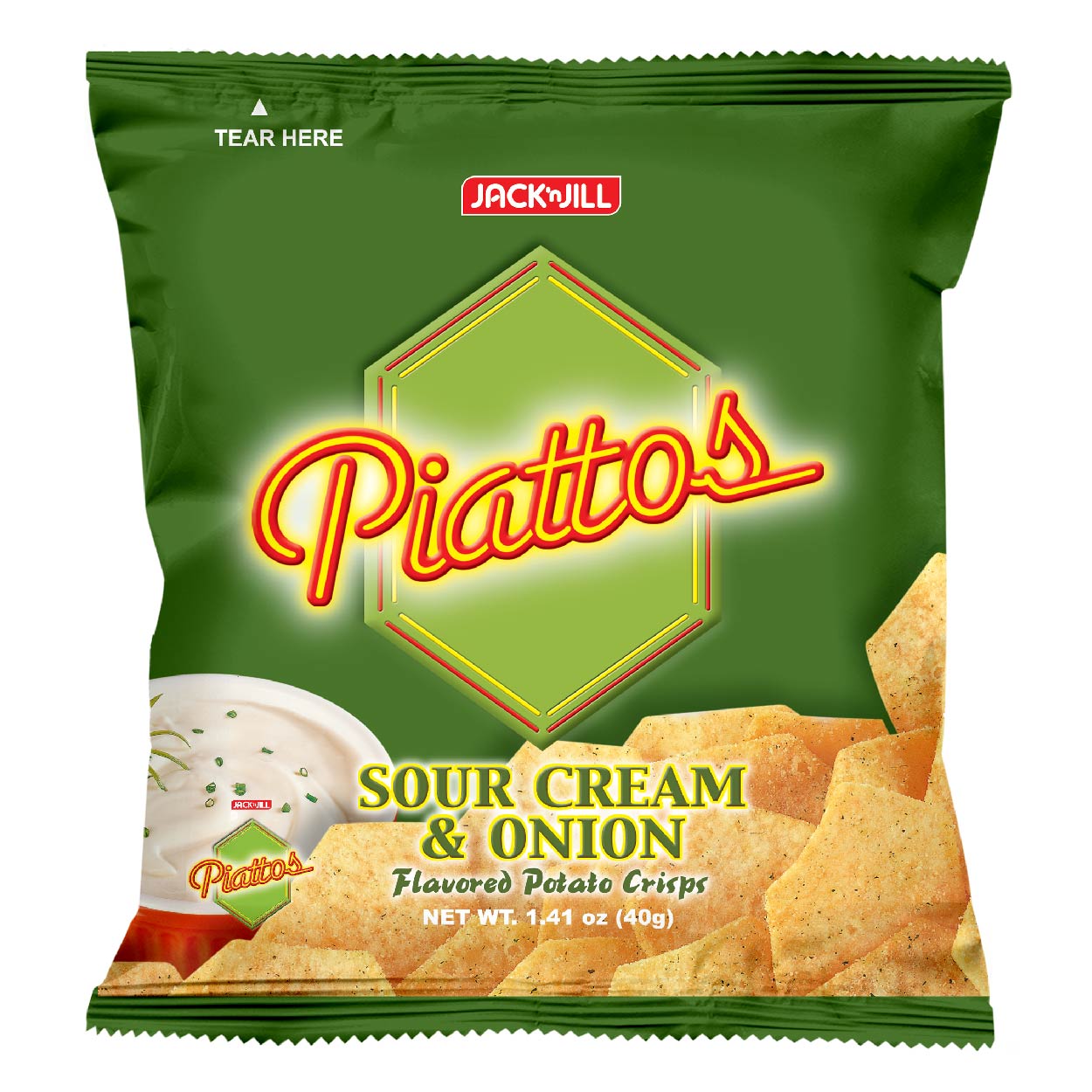 Piattos Potato Crisps Sour Cream & Onion 40g