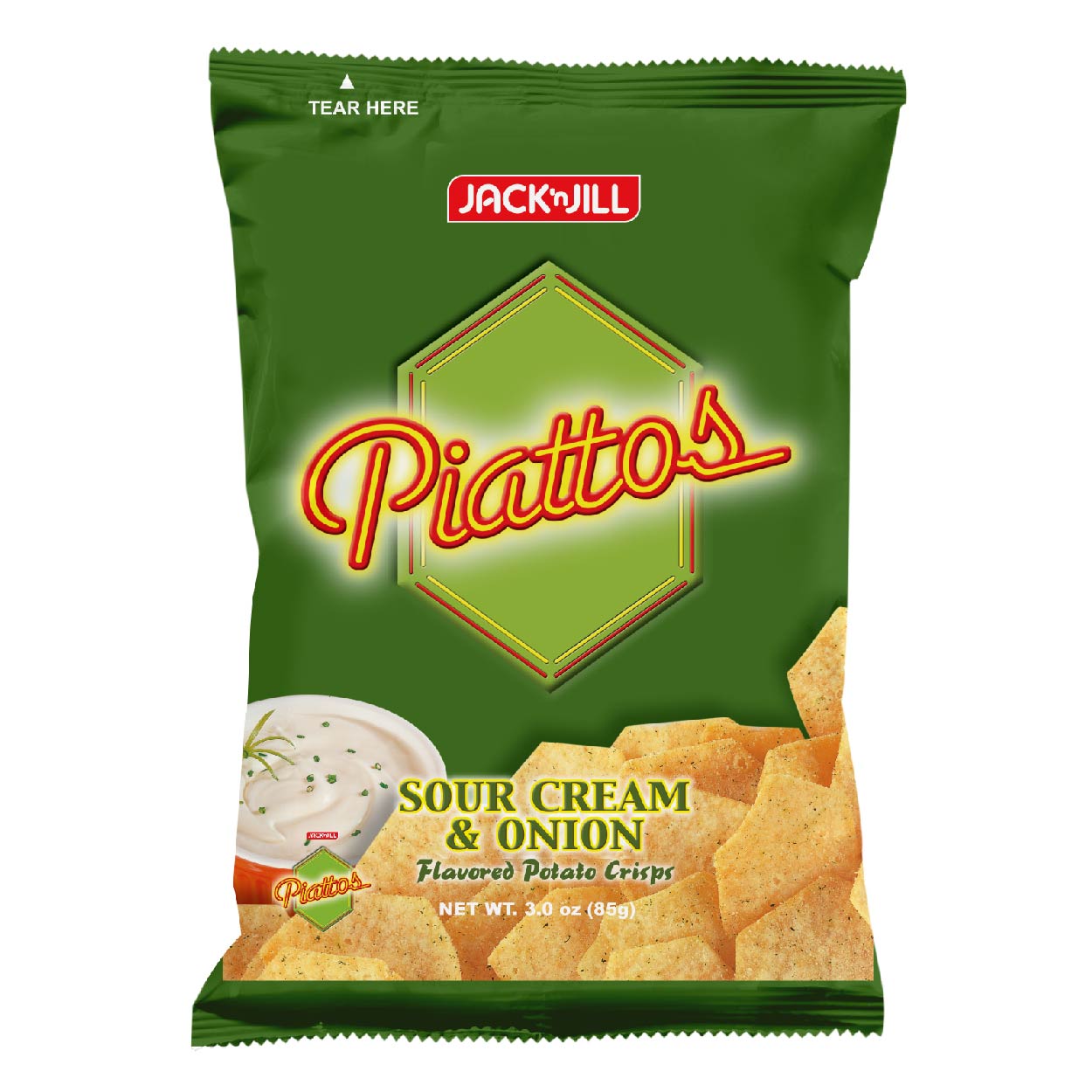Piattos Potato Crisps Sour Cream & Onion 85g