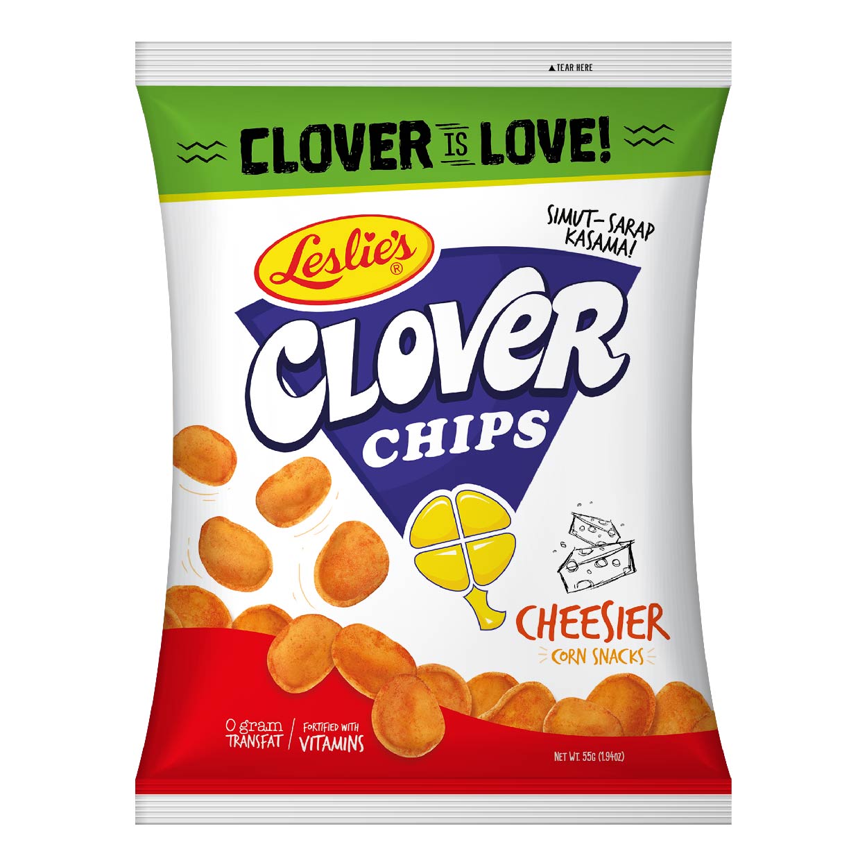 Clover Chips Corn Snacks Cheese 55g