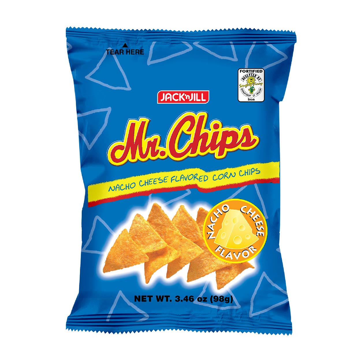 Mr Chips Nacho Cheese Flavored Corn Chips 98g