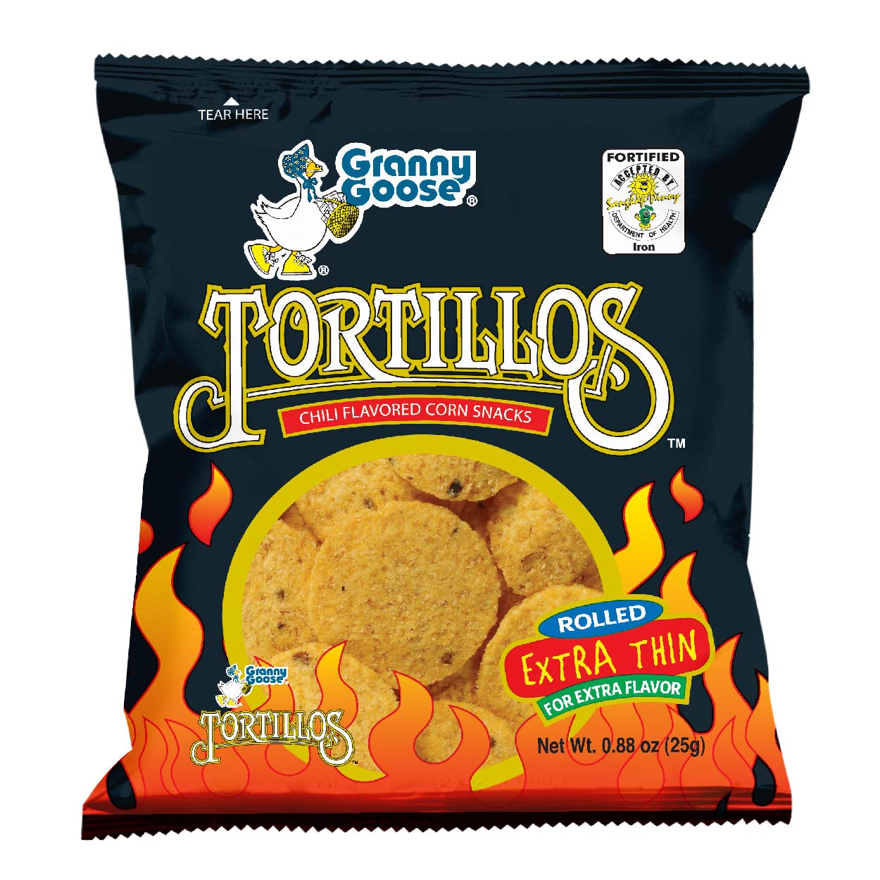 Granny Goose Tortillos Corn Snacks Chili 25g