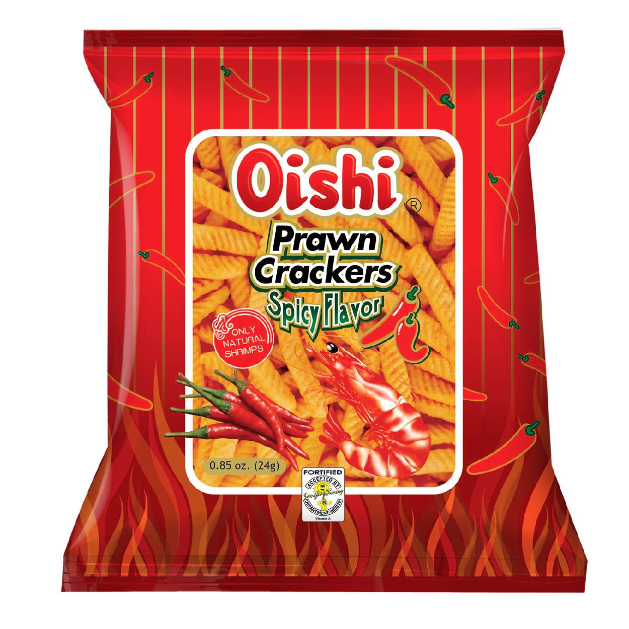 Oishi Prawn Crackers Spicy 24g