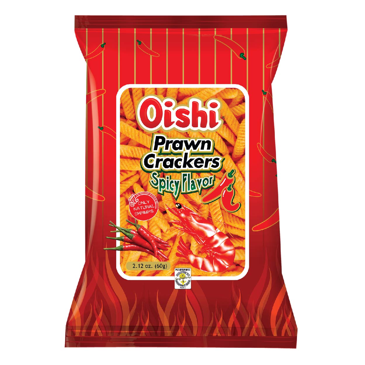 Oishi Prawn Crackers Spicy 60g