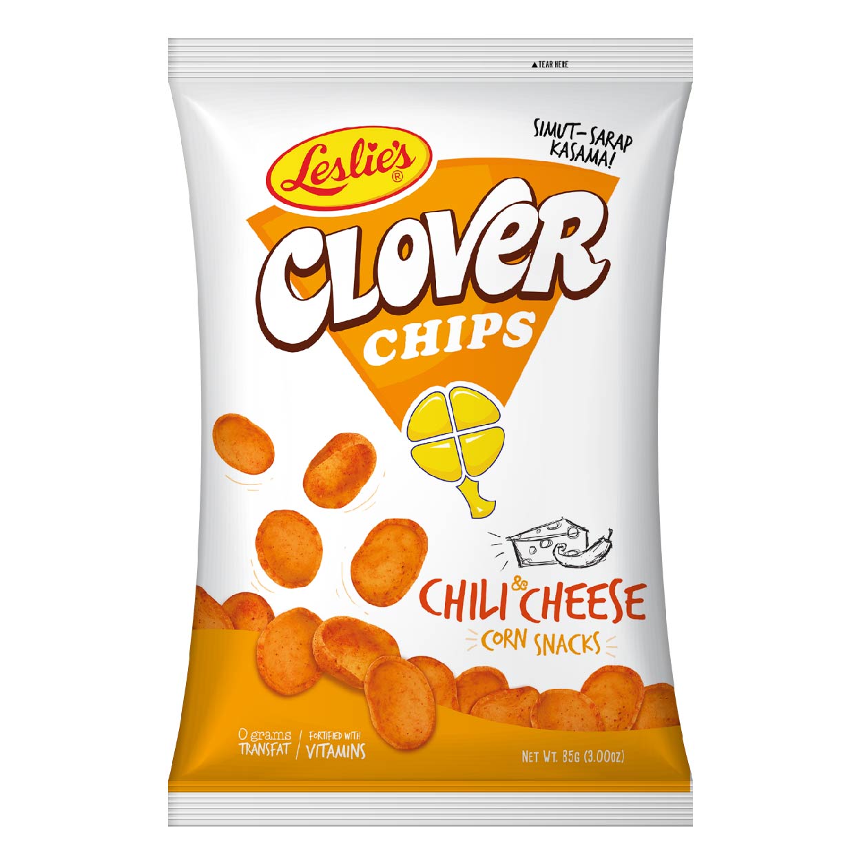 Clover Chips Corn Snacks Chili & Cheese 85g