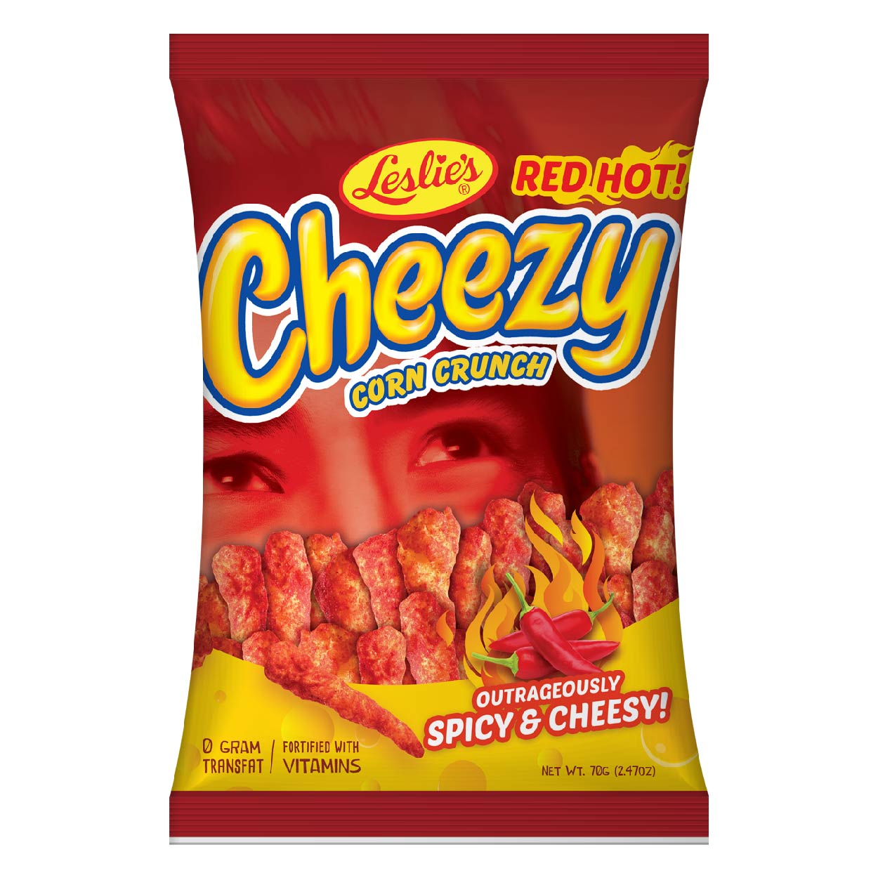 Cheezy Corn Crunch Red Hot 70g