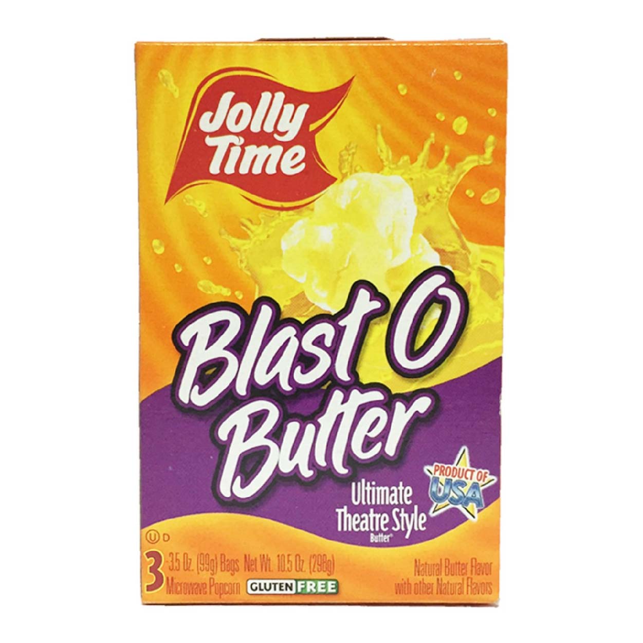 Jolly Time Blast O Butter Microwave Popcorn 3 bags 10.5oz