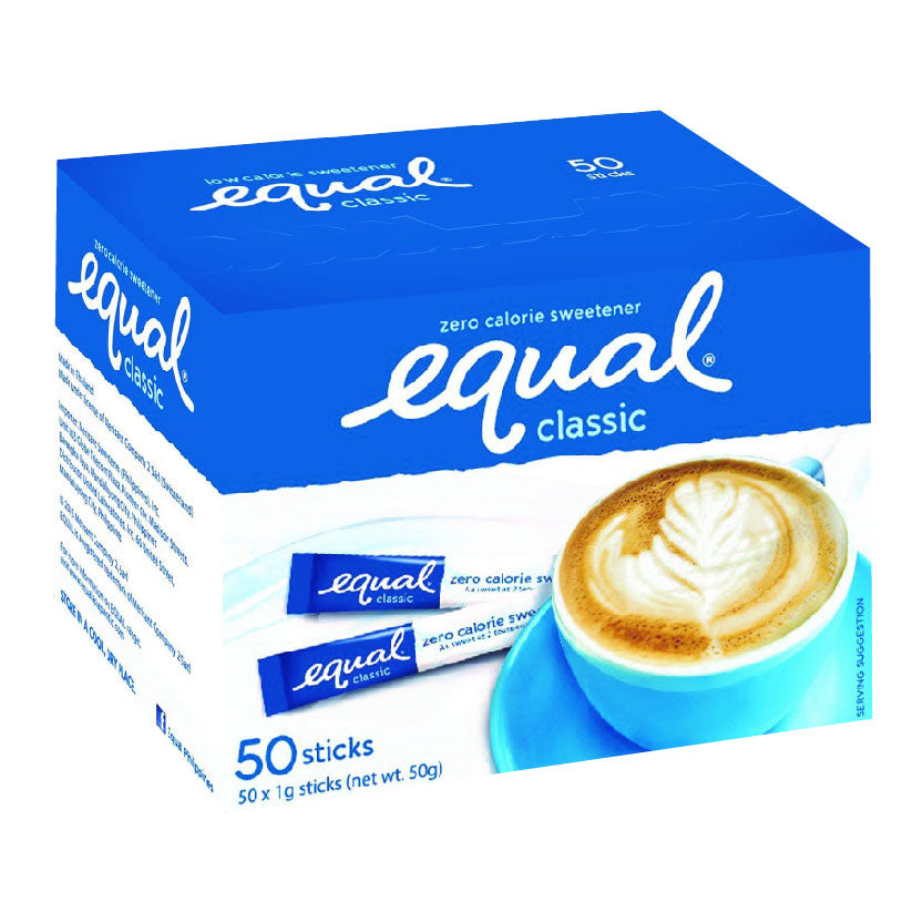 Equal Classic Zero Calorie Sweetener Sticks 50x1g
