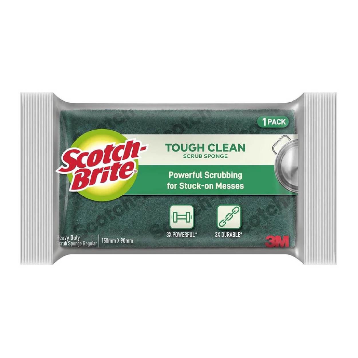 3M Scotch-Brite Tough Clean Heavy Duty Scrub Sponge Regular