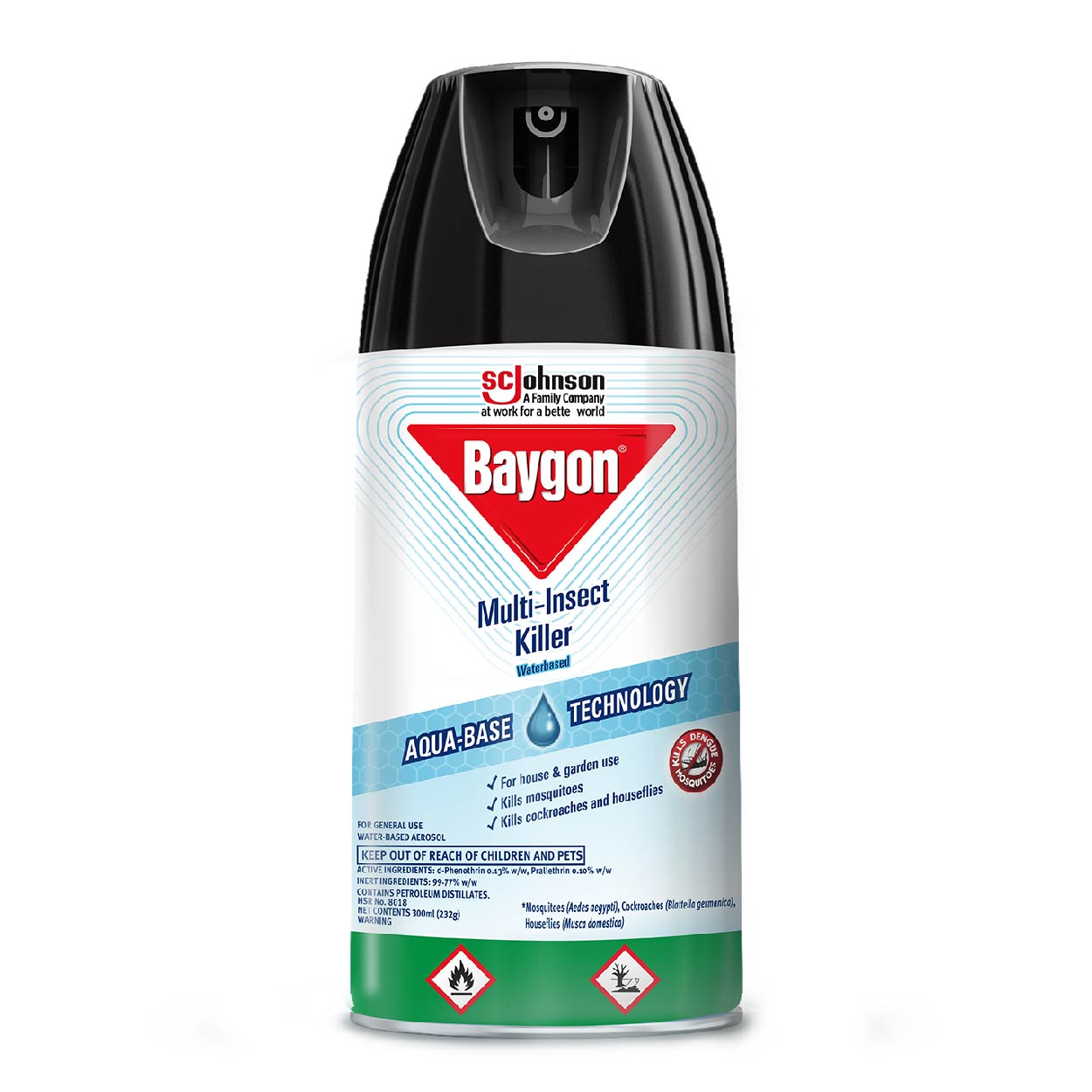 Baygon Multi-Insect Killer Aqua Base Aerosol 300ml
