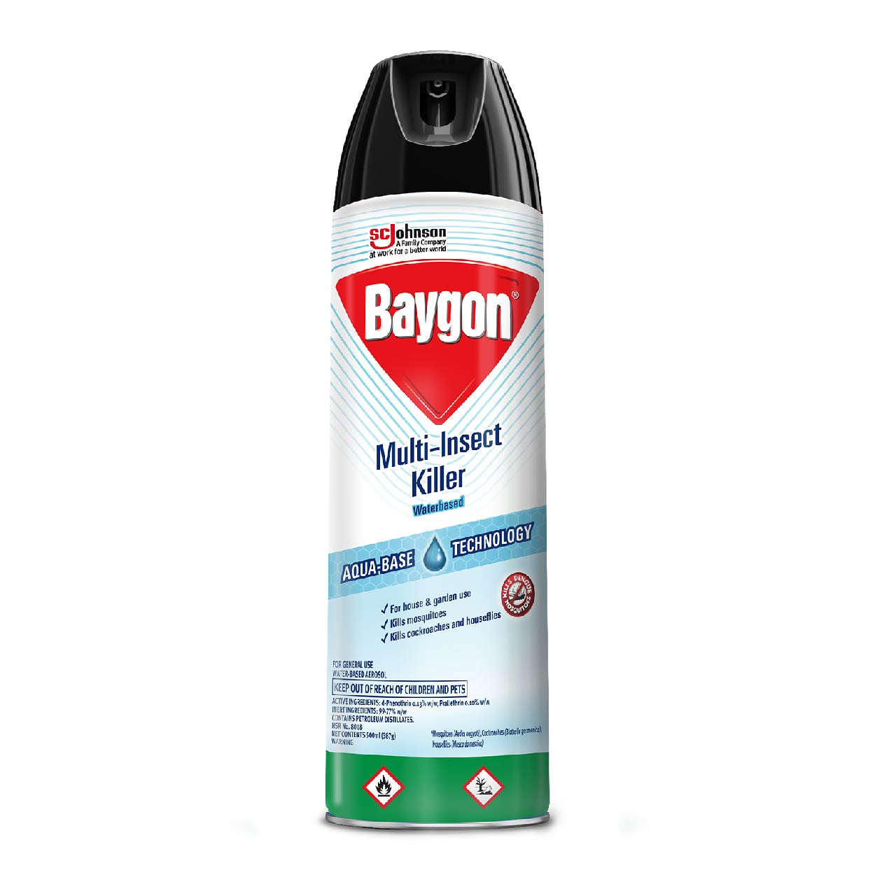 Baygon Multi-Insect Killer Aqua Base Aerosol 500ml