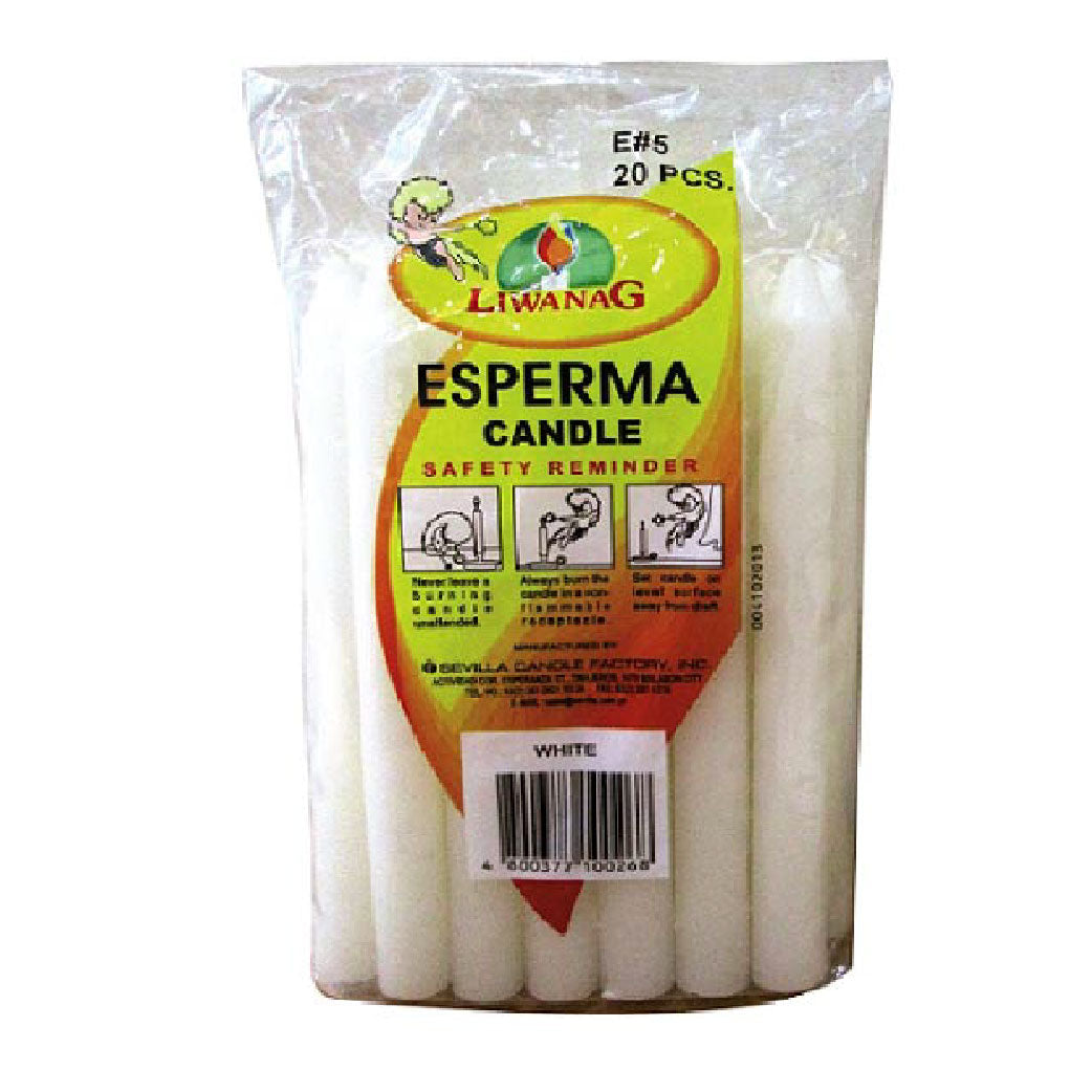 Liwanag Candle Esperma #5 White 20s
