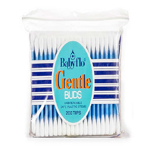 Babyflo Gentle Cotton Buds Plastic Blue 200 tips