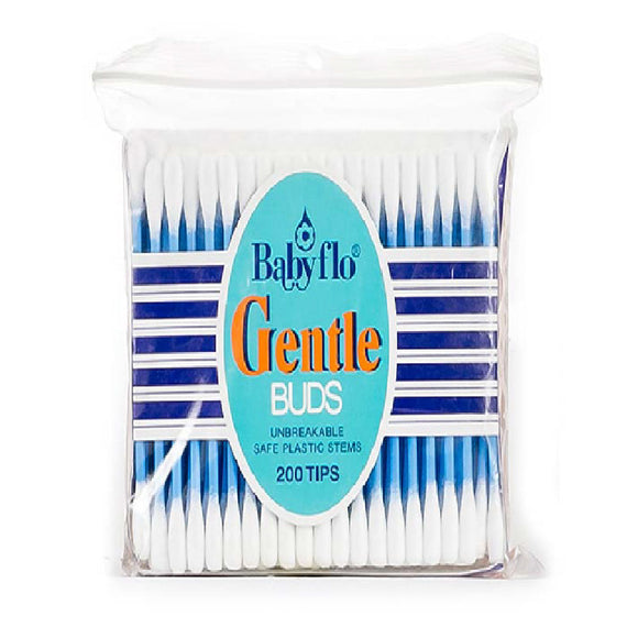Babyflo Gentle Cotton Buds Plastic Blue 200 tips