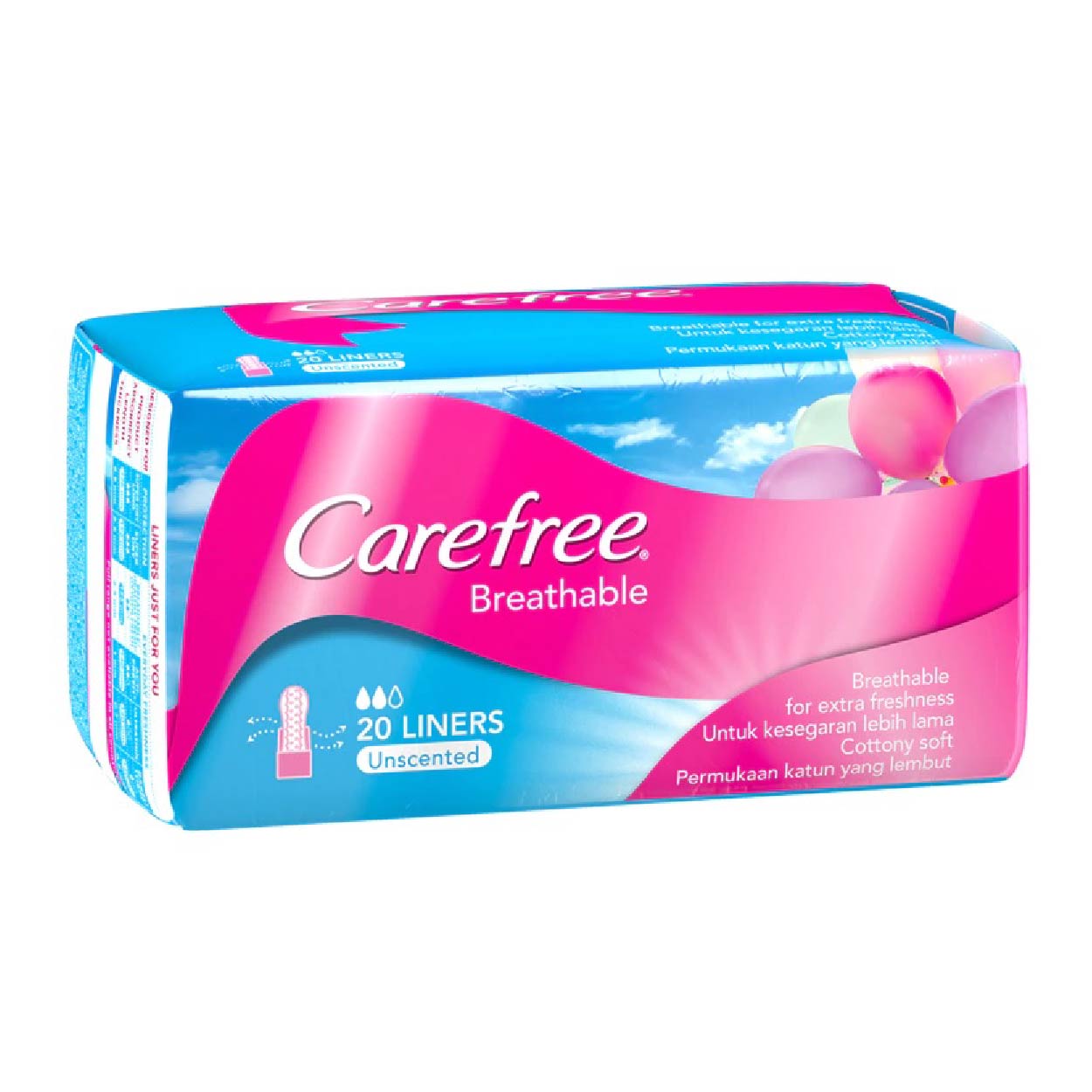 Carefree Breathable Pantyliner Unscented 20s