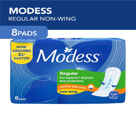 Modess Napkin Regular Cottony Soft Cover Non Wings 8s