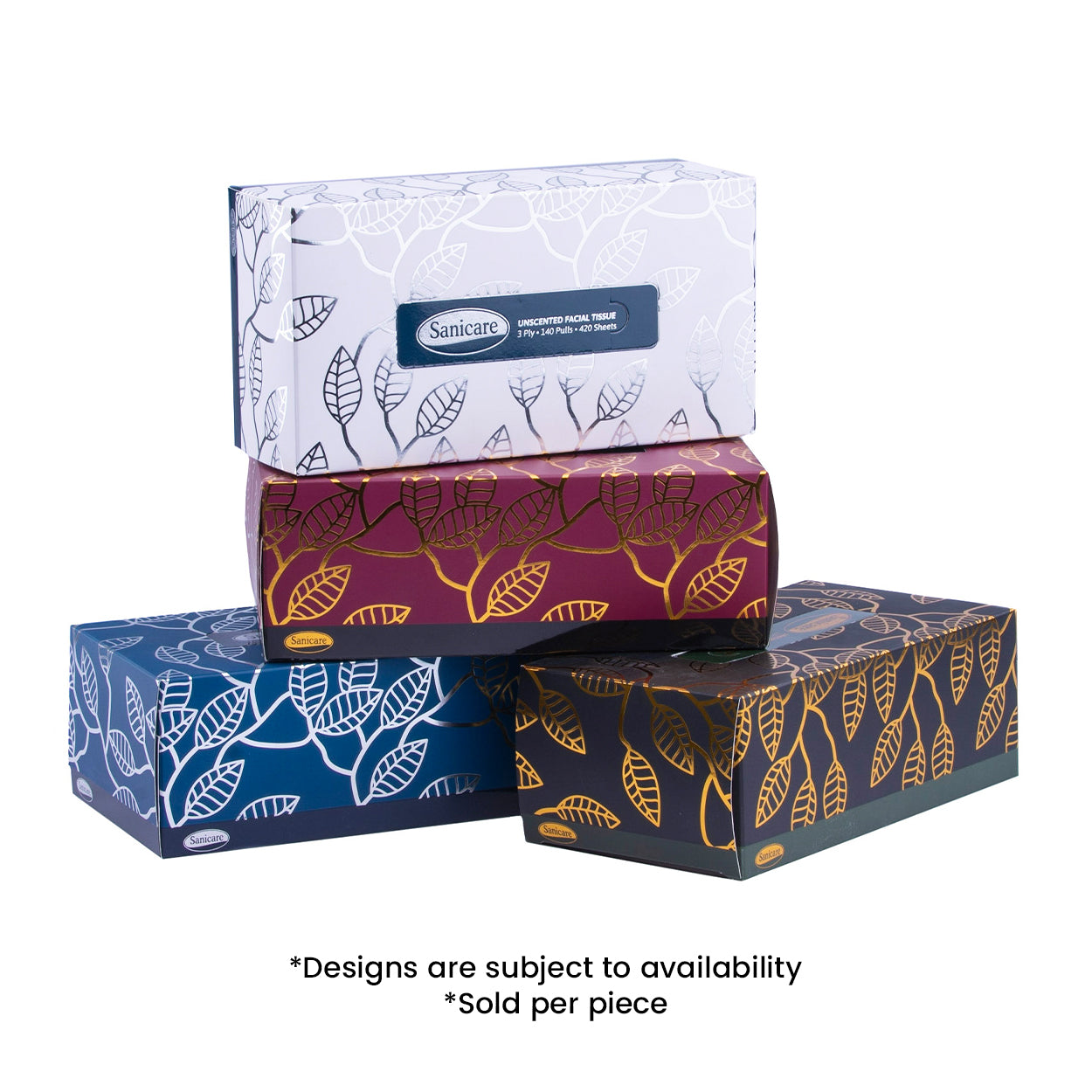 Sanicare Facial Tissue Box Unscented 3 Ply 140 Pulls