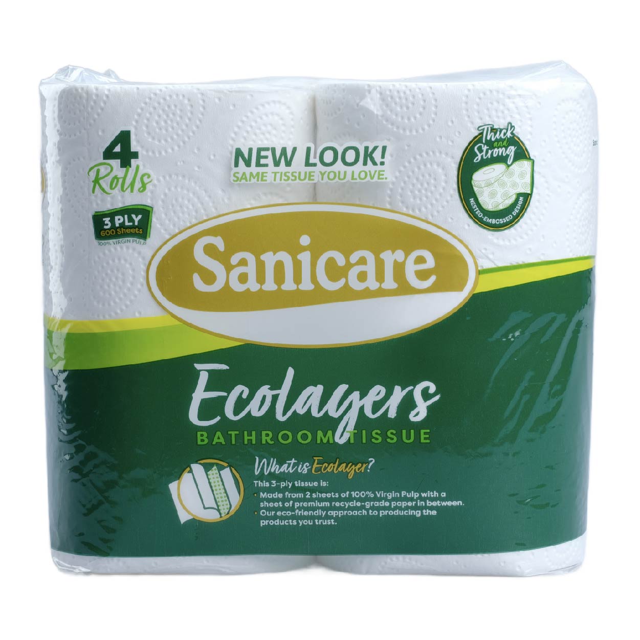 Sanicare Bathroom Tissue Ecolayers 3 Ply 600 sheets 4 Rolls