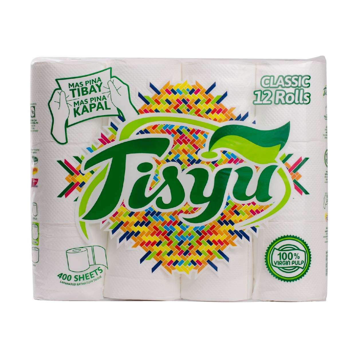 Tisyu Bathroom Tissue 2 Ply 400 sheets 12 Rolls