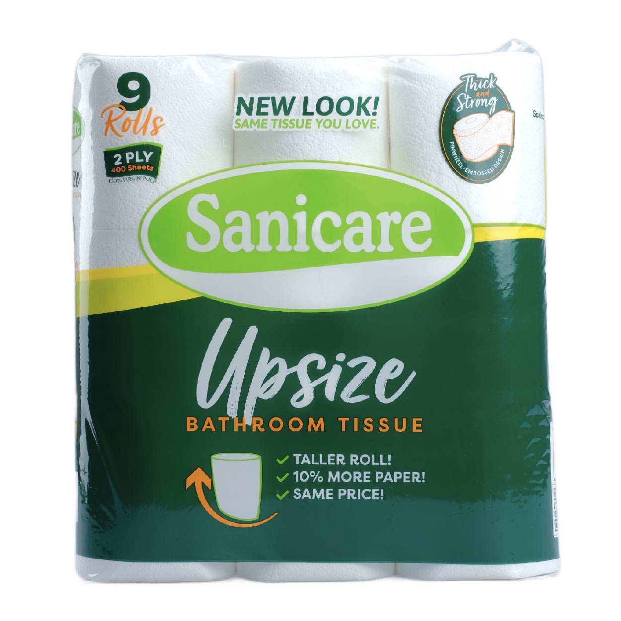 Sanicare Bathroom Tissue Upsize 2 Ply 400 sheets 9 Rolls