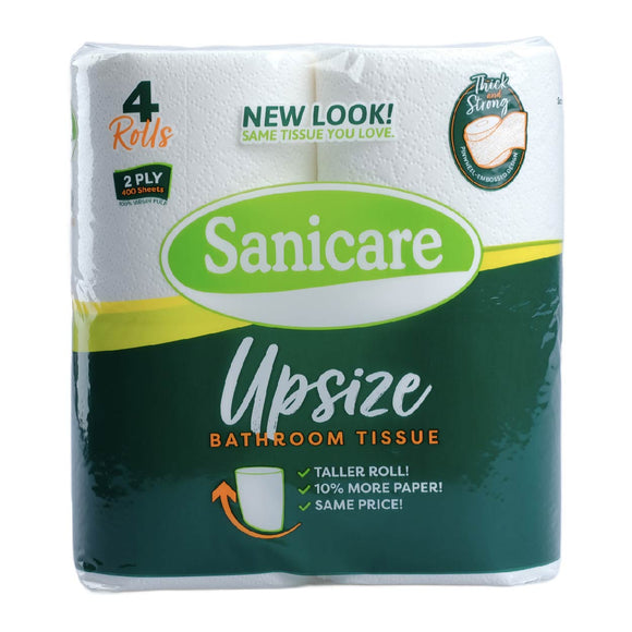 Sanicare Bathroom Tissue Upsize 2 Ply 400 sheets 4 Rolls