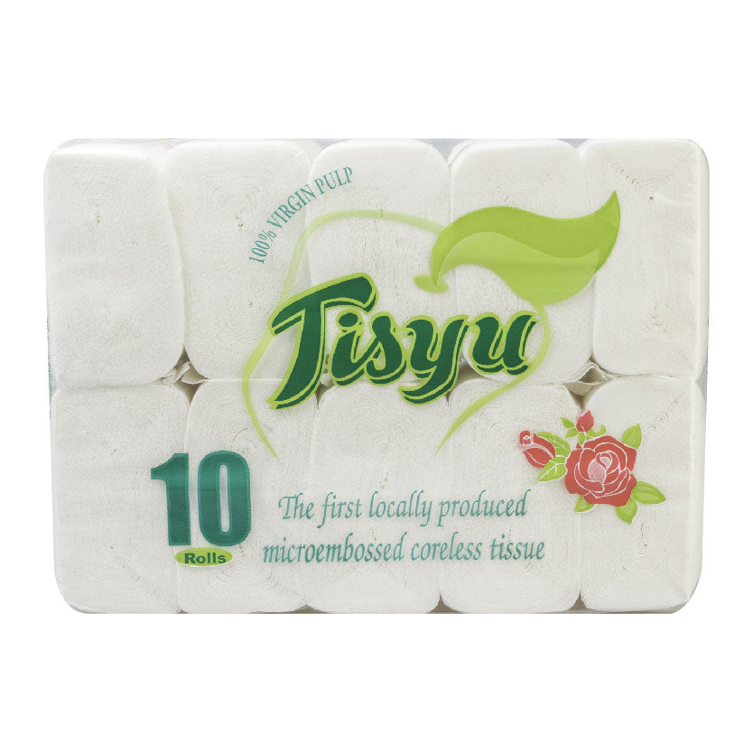 Tisyu Bathroom Tissue Corelesss 2 Ply 10 Rolls