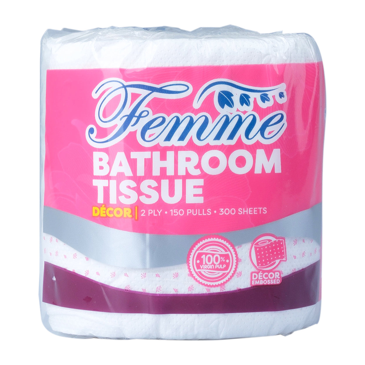 Femme Bathroom Tissue Decor 2 Ply 300 sheets 1 Roll