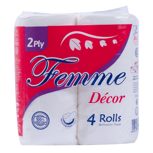 Femme Bathroom Tissue 2 Ply 300 sheets 4 Rolls
