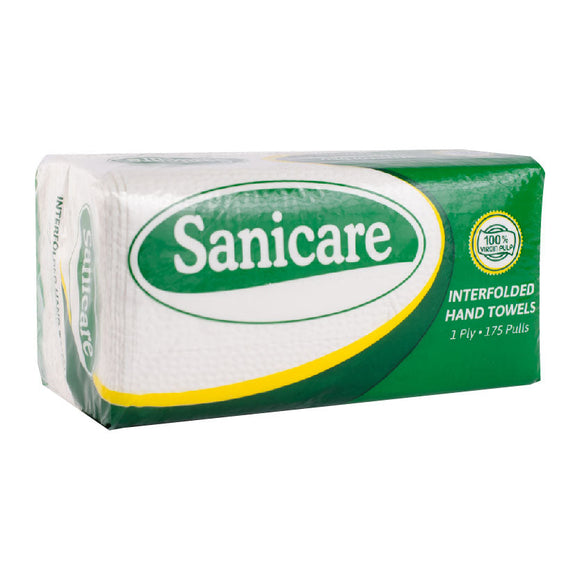 Sanicare Interfolded Hand Paper Towels 1 Ply 175 Pulls