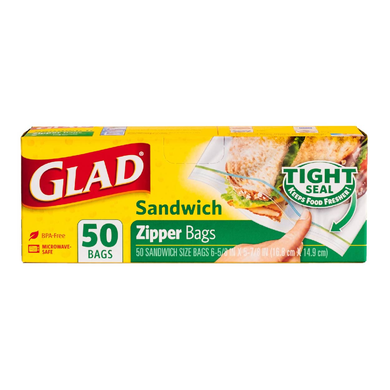 Glad Sandwich Zipper Bags 50s