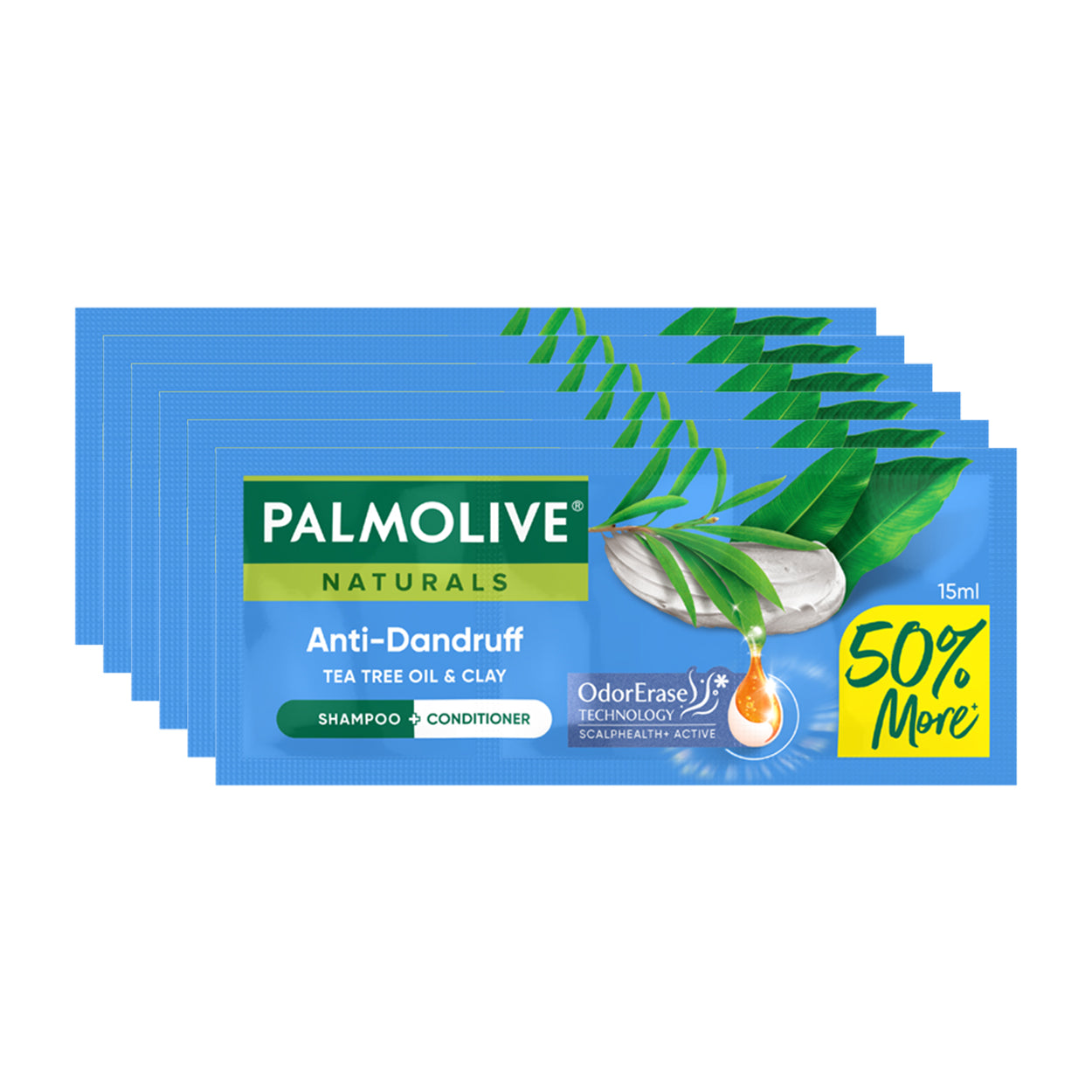 Palmolive Naturals Shampoo Anti Dandruff Blue 6x15ml