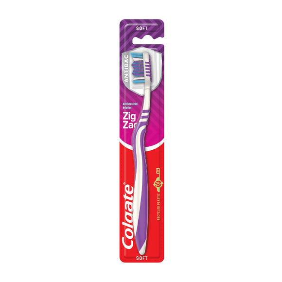 Colgate Toothbrush Zigzag Antibac Soft with Cap 1pc